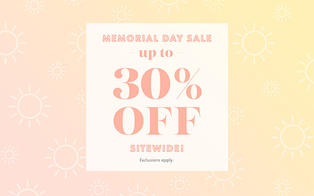 Memorial Day Sale Up To 30% Off