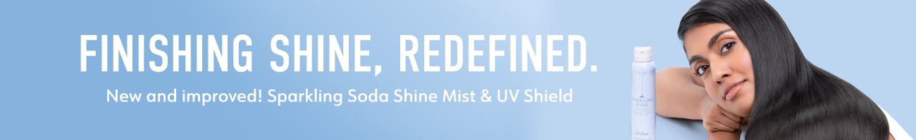 Finishing Shine, Redefined: New and improved! Sparkling Soda Shine Mist & UV Shield